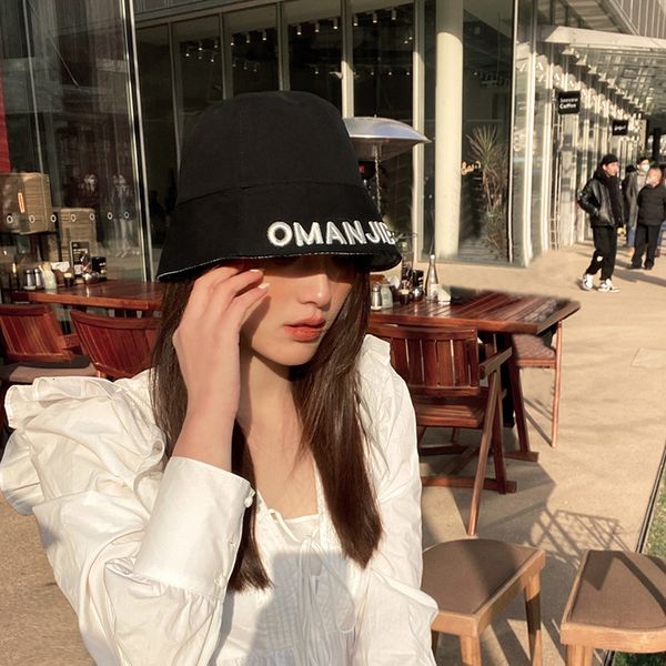 

2021 spring new double-sided letter embroidered fisherman's hat, Yellow