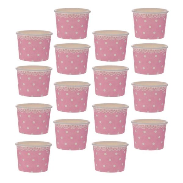 

disposable cups & straws 50pcs dessert ice cream paper pudding )