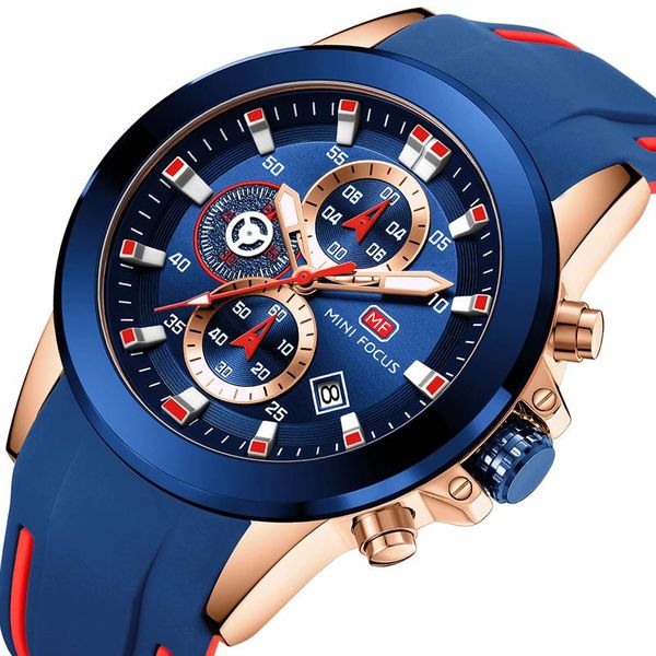 

wristwatches mini focus fashion wrist watch men waterproof multifunction sport clock men's wristwatch quartz blue silicone stra, Slivery;brown