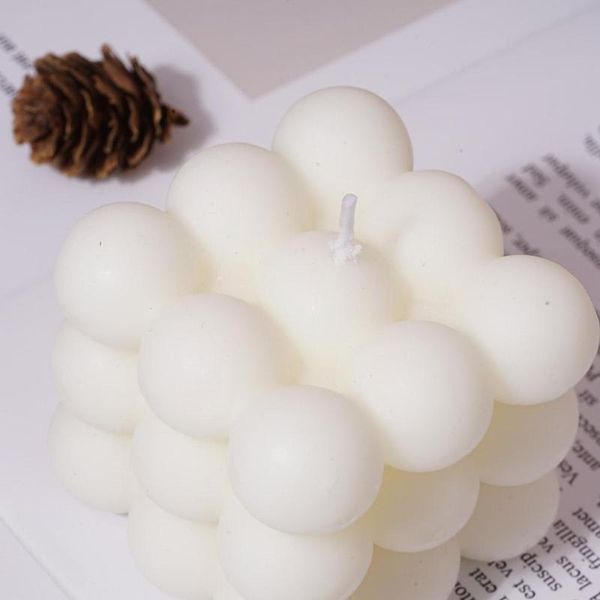 

candles 1 piece geometry bubble cube candle soy wax cute home scented relaxing decoration ins supplies rose wi f9y4