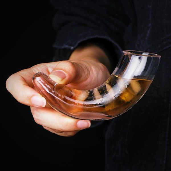 

wine glasses bar creative idea ox horn rainbow cocktail glass curved crescent liquor spirits vodka s small whiskey cup