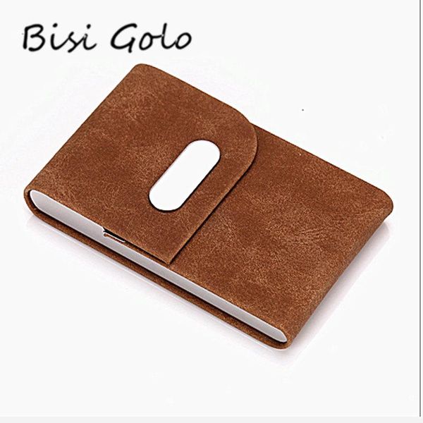 

stainless steel business name card holder slim case id creative metal solid box holders, Brown;gray