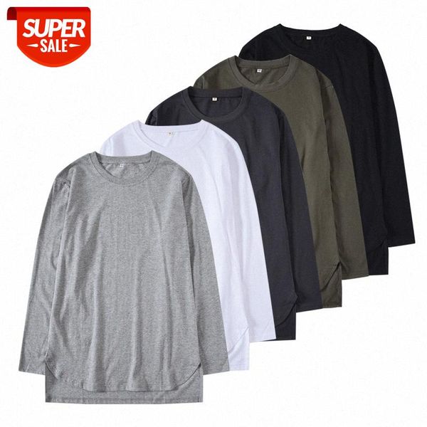 

kanye bieber hip hop loose layer front short back long arc bottoming shirt long-sleeved men and women #ot3l, White;black