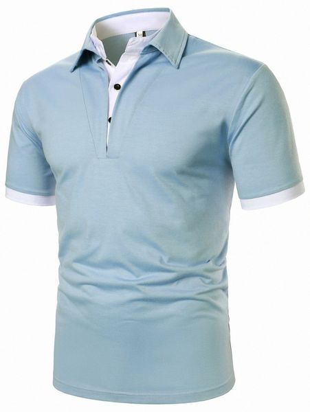 

men 2 in 1 polo shirt p07o#, White;black