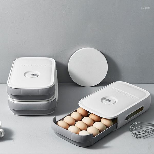 

storage bottles & jars kitchen egg tray eggs containers drawer plastic organizer box with lid holder refrigerator supplies
