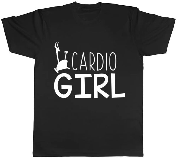 

cardio girl mens womens ladies t-shirt, White;black