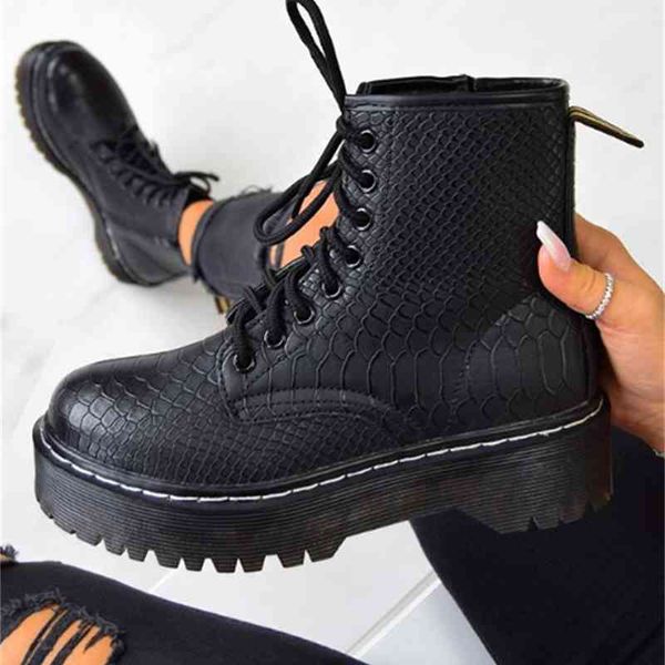 

[gogd]women sho platform martins woman pu leather wool winter warm boots women ps size, Black