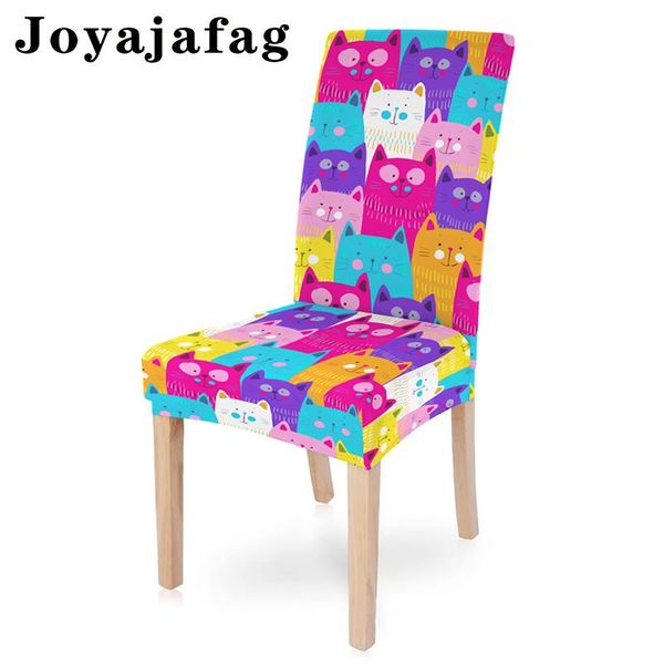 

chair covers cartoon cat design elastic cover stretch removable tight wrapped office seat for dining room el kitchen