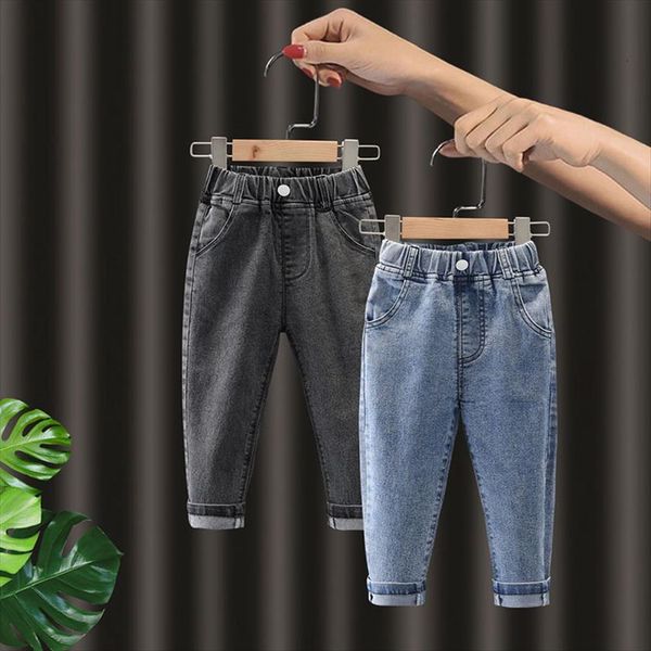 

girls jeans for kids spring autumn trousers children fashion denim pants baby boys infant clothing size90 130, Blue