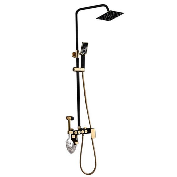 

space aluminum and cold water shower sets,rise/drop pressurized square head,shower system with handheld,j18359 bathroom sets