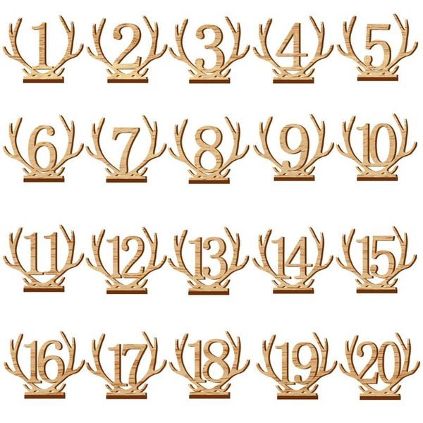 

party decoration 1 to 20 table numbers heart shaped design wedding wooden crafts decor card gifts