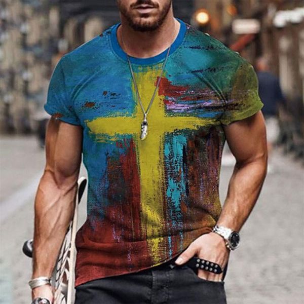 

men's t-shirts selling t-shirt fashion retro leisure travel t shirt 3d color printing short sleeve, White;black