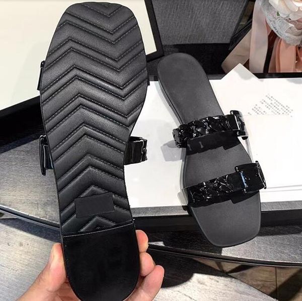 

183w latest men design women flip flops slippers fashion leather slides sandals ladies casual shoes, Black