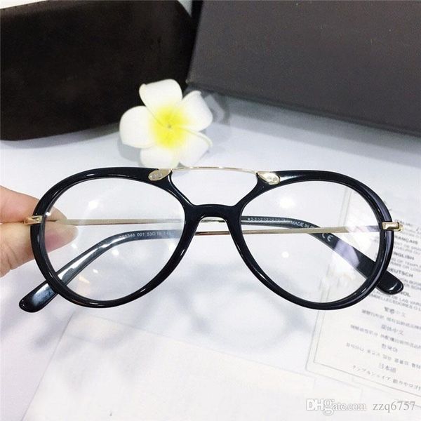 

new selling fashion optical glasses round simple frame popular generous casual style transparent lens frame 5346, Black