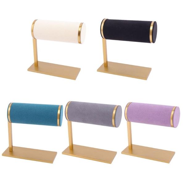 

jewelry pouches, bags watch display stand bracelet organizer microfiber metal storage holder t21f, Pink;blue