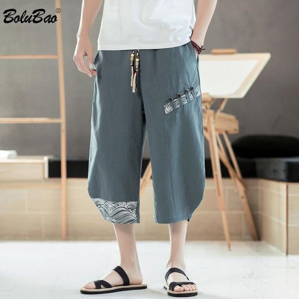 

summer men fashion shorts men's chinese style trendy cropped pants brand clothing casual wild harlan male, White;black