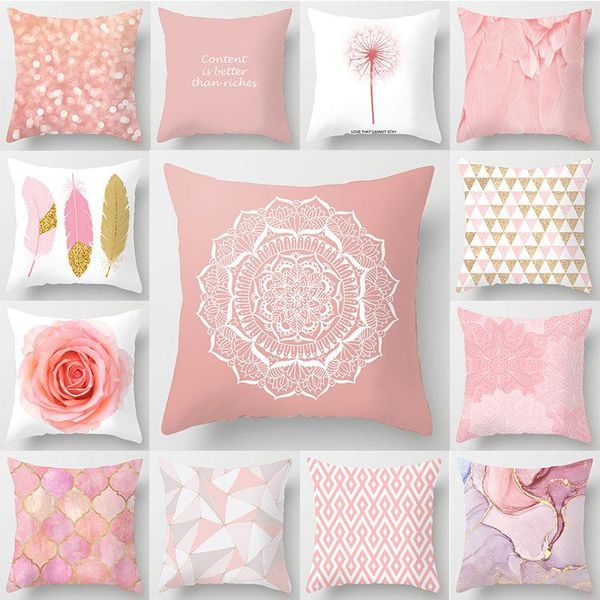 

pillow case geometric pillowslip square pink 45*45cm decorative cases multicolor home textile products cover supplies