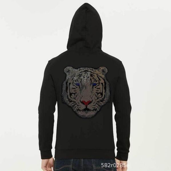 

men's hoodies & sweatshirts rhinestone cotton men hip hop japanese design, Black