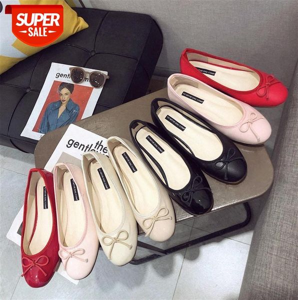 

r19-ballet single shoes net red fairy flat korean style bow casual peas women #kc0o