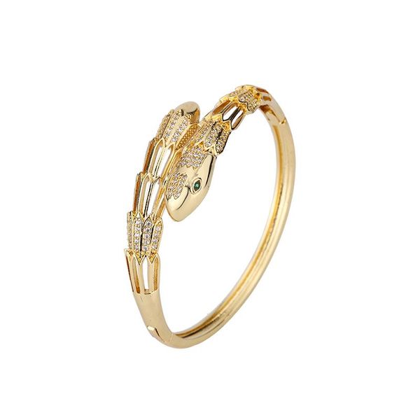 

bangle bracelete for women fashion jewelry snack 24k gold cubic zirconia, Black