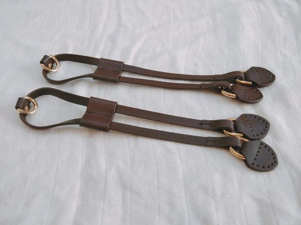 

bag parts & accessories a pair of cinch drawstrings for luxury handbag ,real vachetta leather strap and slider, Black