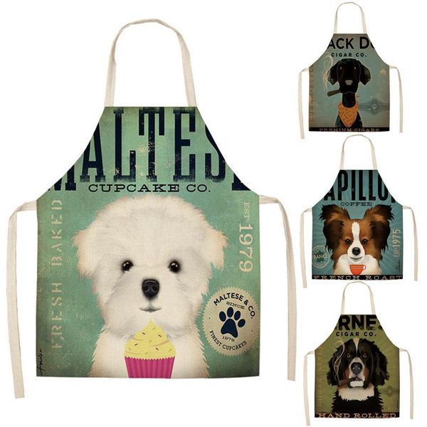 

aprons dog modern minimalist cute cartoon pattern apron cotton and linen material is refreshing easy to wear