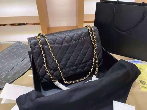 

luxury fashion women bags designer crossbody bag classic caviar flap ladies wallet with metal leather chain one-shoulder handbag