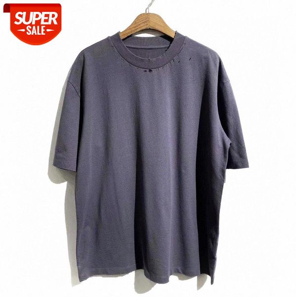 

order martin's super large erosion terry round neck men's short-sleeved t-shirt #ln9d, White;black