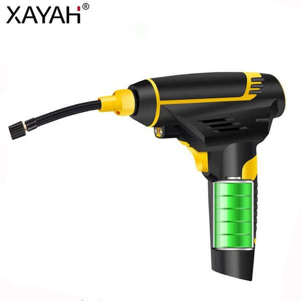 

inflatable pump portable 120w wireless car air compressor handheld 12v tire inflator digital pressure gauge with led light