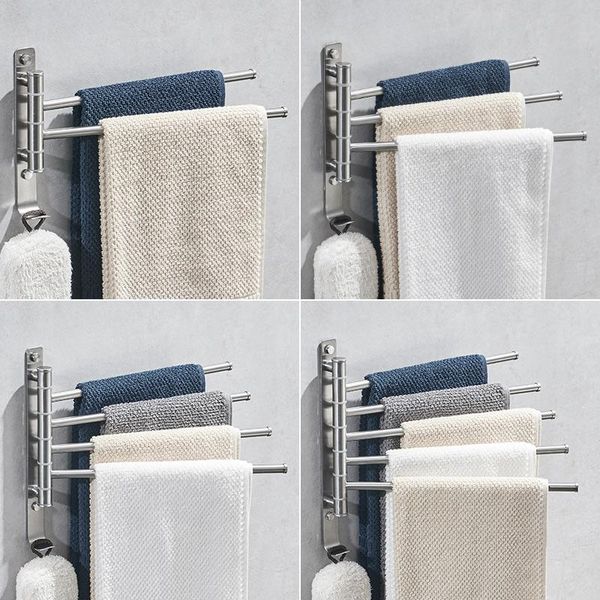 

towel racks 304 stainless steel brushed rotating rack bathroom activities bar hanging rod double movable bath holder