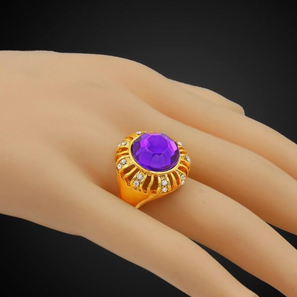 

wedding rings trendy austrian crystal cute ring women and men jewelry gold color big stone wholesale anel, Slivery;golden