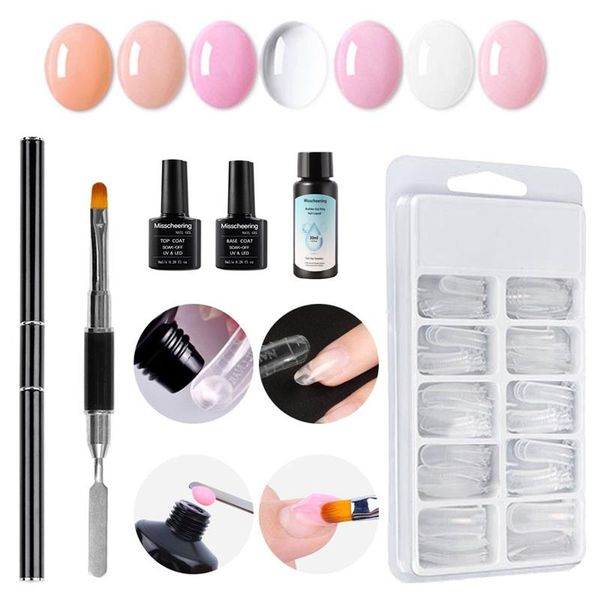 

nail art kits 15ml extension gel set false double-ended brush crystal