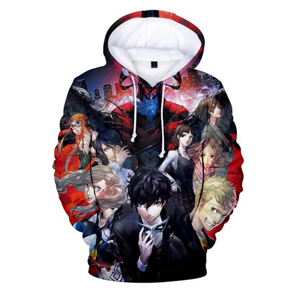 

men's hoodies & sweatshirts kpop 3d persona 5 men/women autumn winter casual sweatshirt hooded hoodie clothing men, Black