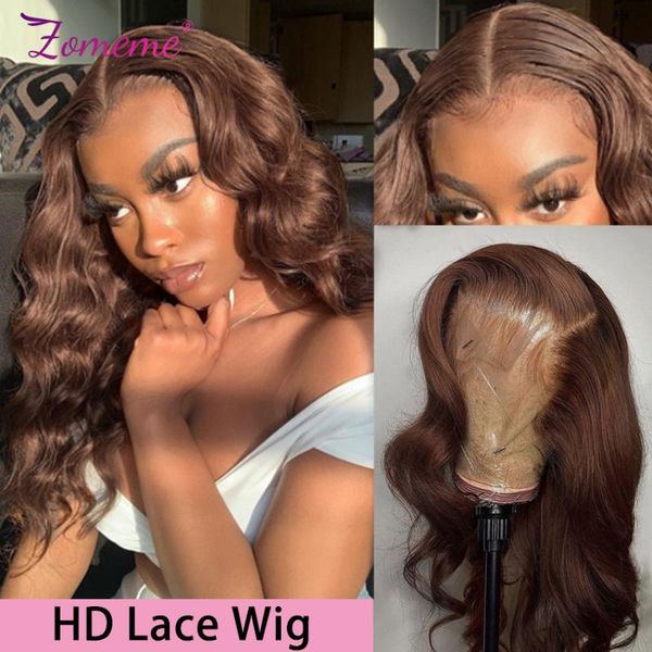 

lace wigs #4 colored front human hair 13x4 hd transparent frontal wig 250 density brown body wave siyun show, Black;brown