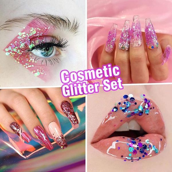 

nail glitter art accessories sequins patches super flash fairy eyes symphony polygonal exquisite pieces, Silver;gold