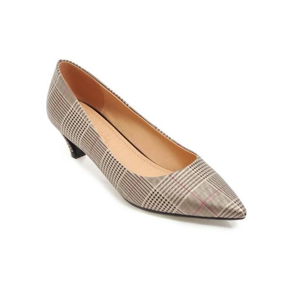 

dress shoes plus size plaid pointed ladies high heels women woman pumps, Black