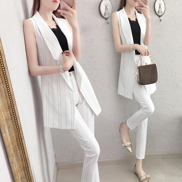 

women's suits & blazers striped womens blazer with pants korean women buisness suit fashion office sets two piece outfits clothes, White;black