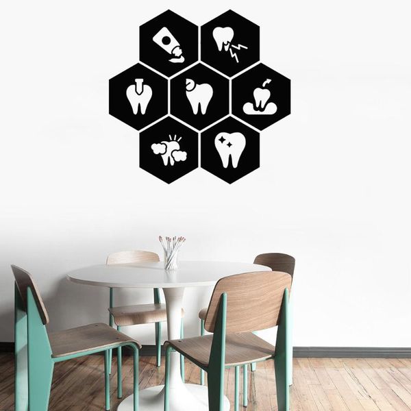 

wall stickers dentist clinic honeycomb mural tooth decal healthy toothpaste dental care interior decor window sticker