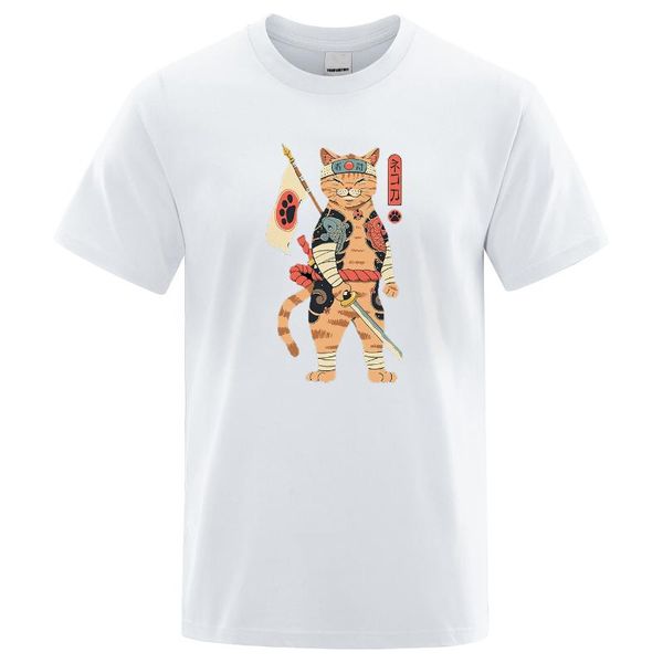 

running jerseys cool cat japanese catana prints t-shirt crewneck fashion clothing summer breathable man's t shirt oversized s-xxxl shir, Black;blue