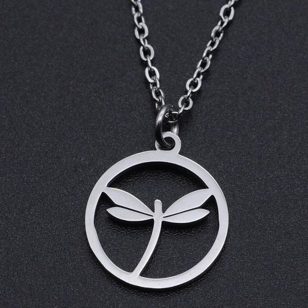 

pendant necklaces dragonfly stainless steel charm necklace for women drop accept oem order dainty, Silver