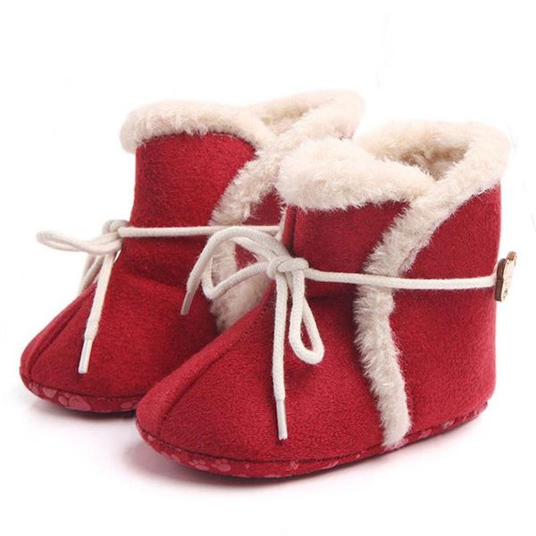 

first walkers born baby fashion infant girls snow boots winter warm shoes solid button plush ankle 2021