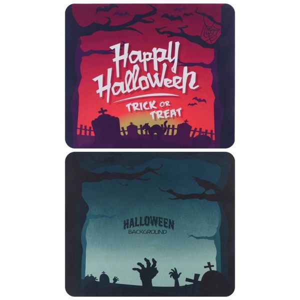 

mouse pads & wrist rests 2pcs halloween theme vintage non-slip rubber bat premium dark trunk evil hand anti-skid office home