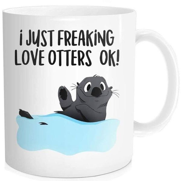 

mugs i just freaking love otters ok printed coffee mug