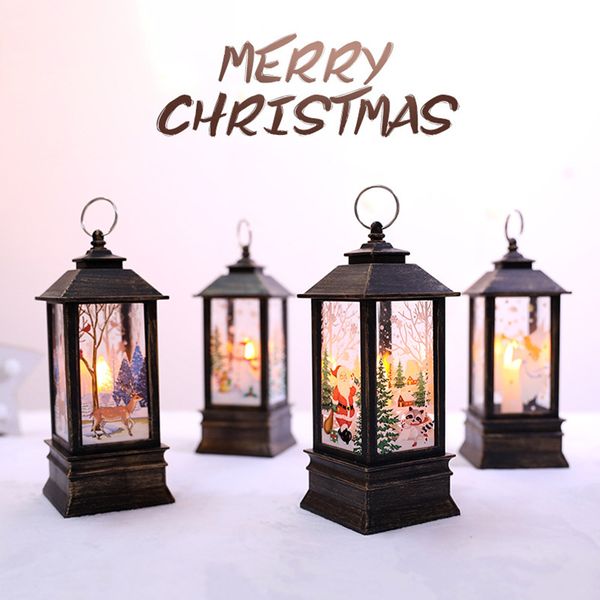 Портативные рождественские украшения настольных столов декоративные пламя LED XMAS лампы Сцена макета украшения оформления оптом