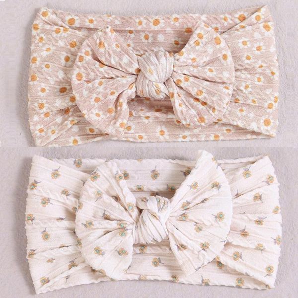

hair accessories floral prints baby soft nylon headband, cable knit wide turban head wraps shower gift girls, Slivery;white