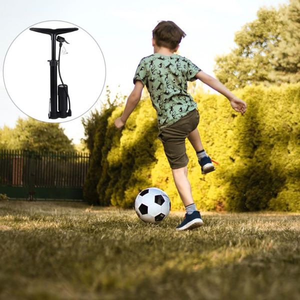 

bike ergonomic floor pump portable air with pressure gauge (black) inflatable