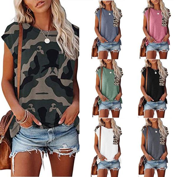 

women's t-shirt women short sleeve t-shirts summer camo print casual tee o-neck pockets fashion female loose plus size 2xl top, White