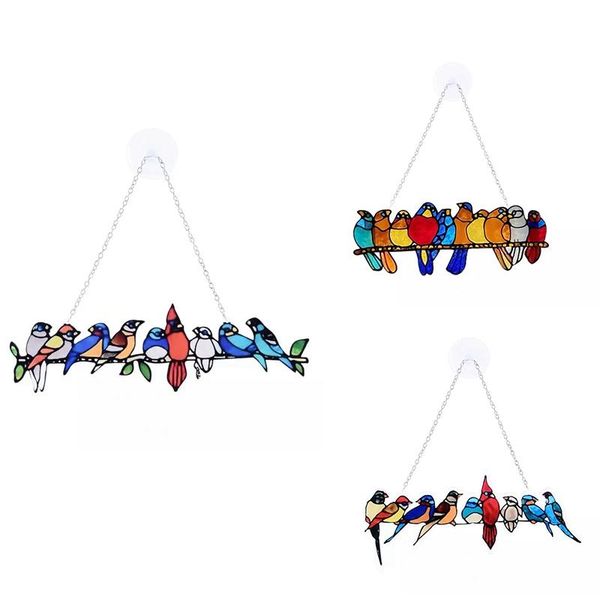 

simple style cartoon birds ornaments window wall pendant home room decoration acrylic ornament novelty items