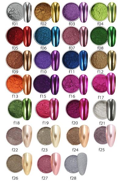 

27pcs/set condensed solid nail art decoration diy party gel glitter powder gold silver mirror metallic polish