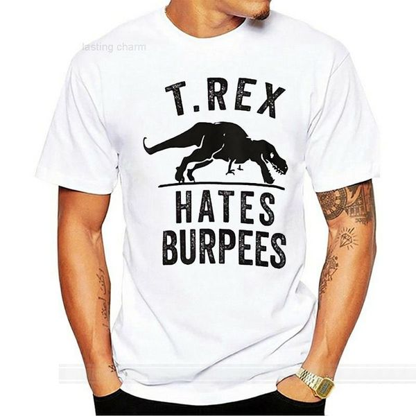 

men's t-shirts lasting charm t rex hate burpe t-shirt swole exercising fitn running run fitspo jerk wod sqt obama, White;black